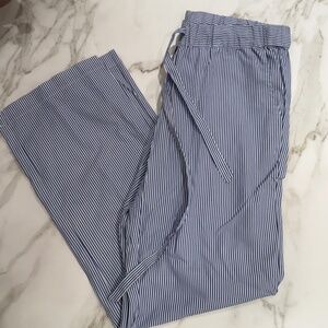 Anine Bing Blue pinstripe drawstring trouser